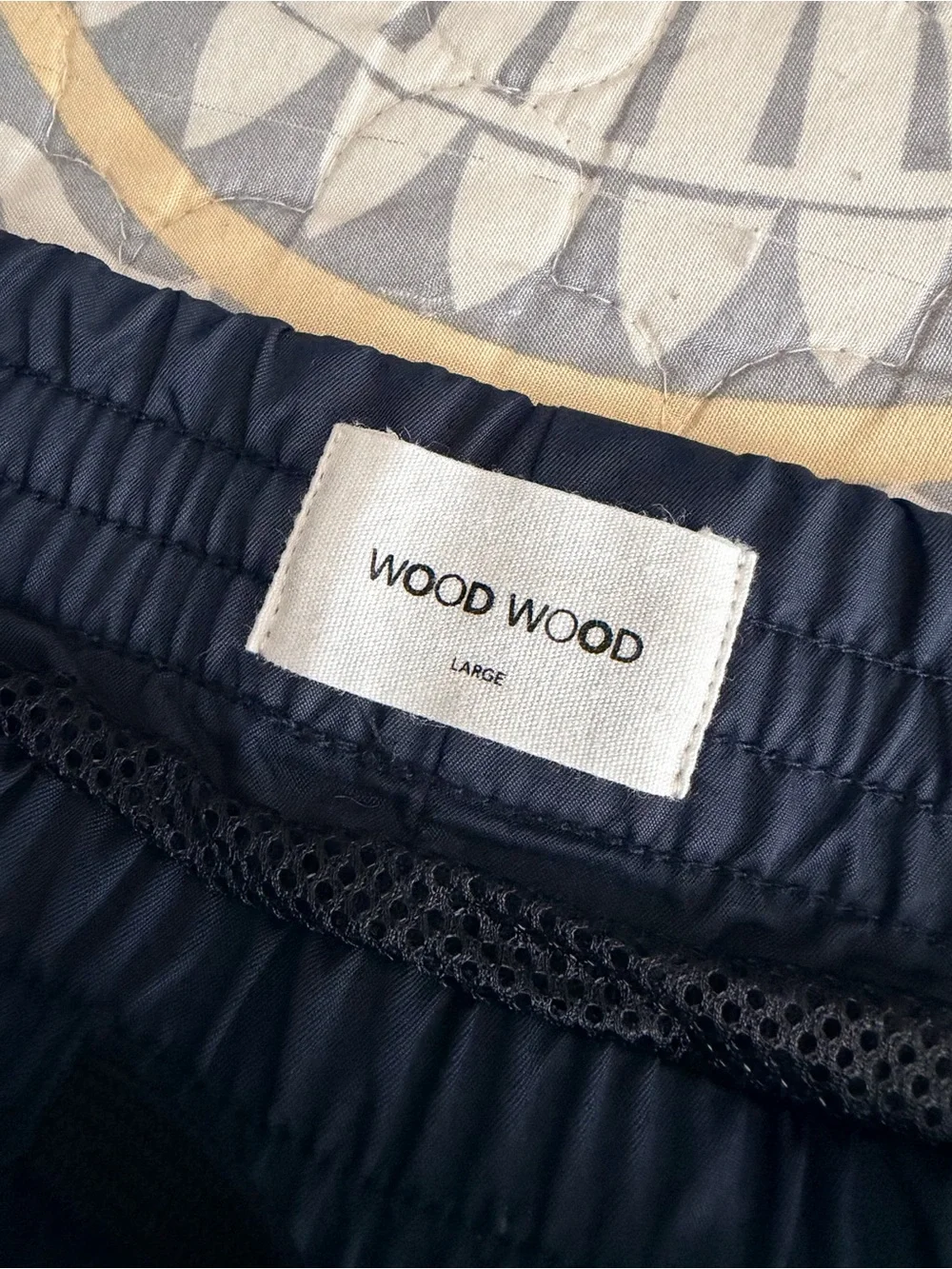 Wood Wood Men's Roy Solid Lined Swim Shorts, Navy, Size Large